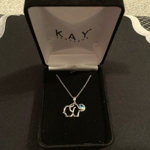 Sterling Silver Diamond & Topaz Necklace